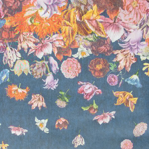 Galerie Wallpaper Product code: 18005 - Tropical Wallpaper Collection - Blueberry Colours - Flower Rain Design