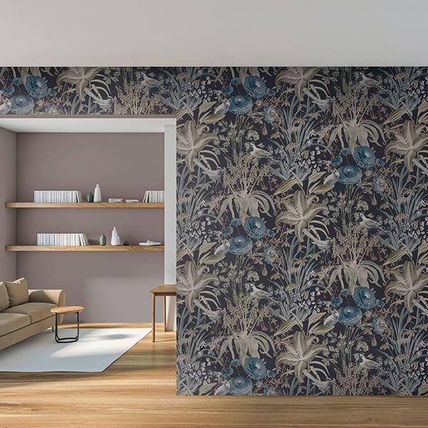 Galerie Wallpaper Product code: 26731R - Tropical Wallpaper Collection - Blackberry Colours - Moorea Design
