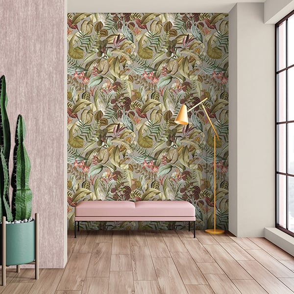 Galerie Wallpaper Product code: 26738R - Tropical Wallpaper Collection - Peanut Colours - Kiribati Design