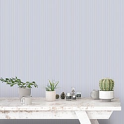 Galerie Wallcoverings Product Code: G67927 - Miniatures 2 Wallpaper Collection Galerie Wallcoverings Product Code G67927 - Miniatures 2 Wallpaper Collection - Blue White Colours - Ticking Stripe Design