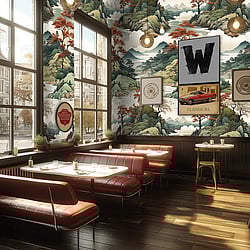 Galerie Wallcoverings Product Code HZ62083M - Horizon Wallpaper Collection - Beige Brown Green Colours - Misty Mountains Design