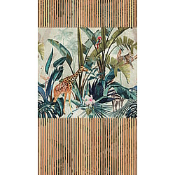 Galerie Wallcoverings Product Code WH45221M - Welcome Home Murals Wallpaper Collection - Blue, Brown, Multi-colour Colours - Jungle Acoustic Slats Design