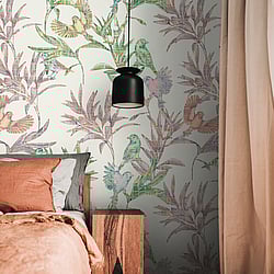 Galerie Wallcoverings Product Code WH45245M - Welcome Home Murals Wallpaper Collection - Multi-coloured, Cream, Pink Colours - Botanical Birdsong Design