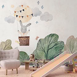 Galerie Wallcoverings Product Code WH45270M - Welcome Home Murals Wallpaper Collection - Multi-coloured, White Colours - Bunny Balloon Journey Design