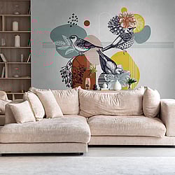 Galerie Wallcoverings Product Code WH45275M - Welcome Home Murals Wallpaper Collection - Multi-coloured Colours - Modern Birds and Blooms Design