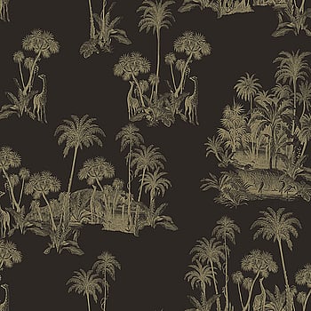 Galerie Wallcoverings Product Code 12595 - Ted Baker Fantasia Wallpaper Collection - Black Gold Colours -  
