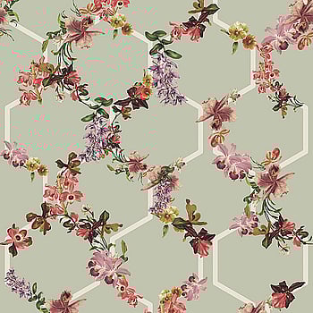 Galerie Wallcoverings Product Code 12647 - Ted Baker Fantasia Wallpaper Collection - Green Cream Pink Purple Beige Colours -  
