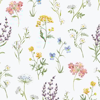 Galerie Wallcoverings Product Code 1901-4 - Spring Blossom Wallpaper Collection - Green Purple Pink Yellow Colours -  