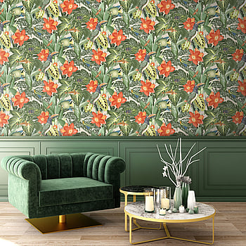 Galerie Wallcoverings Product Code 26747 - Tropical Wallpaper Collection - Avocado Colours -  