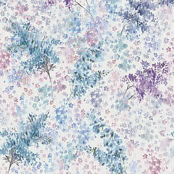 Galerie Wallcoverings Product Code 47450 - Flora Wallpaper Collection - White, Blue, Purple Colours -  