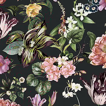 Galerie Wallcoverings Product Code 47460 - Flora Wallpaper Collection - Schwarz, Rose, Green Colours -  