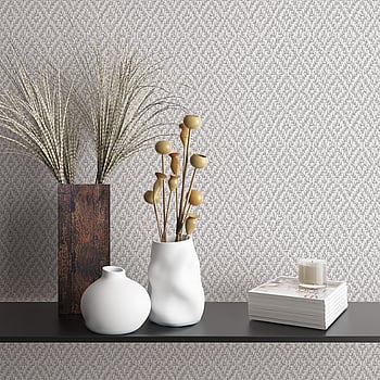 Galerie Wallcoverings Product Code 47489 - Flora Wallpaper Collection - White, Grey Colours -  