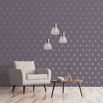 Galerie Wallcoverings Product Code 7018 - Emporium Wallpaper Collection - Purple Silver Colours -  