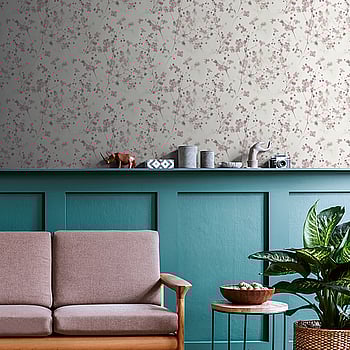 Galerie Wallcoverings Product Code BW51035 - Blooming Wild Wallpaper Collection - White Pink Grey Colours -  