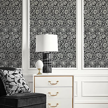 Galerie Wallcoverings Product Code ET12500 - Arts and Crafts Wallpaper Collection - Black White Colours -  