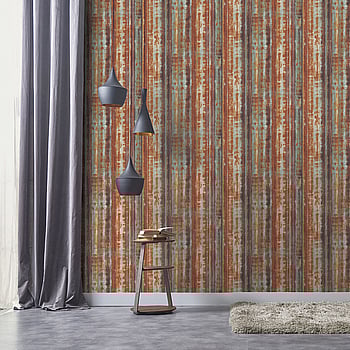 Galerie Wallcoverings Product Code G45358 - Grunge Wallpaper Collection - Orange Blue Gold Colours -  