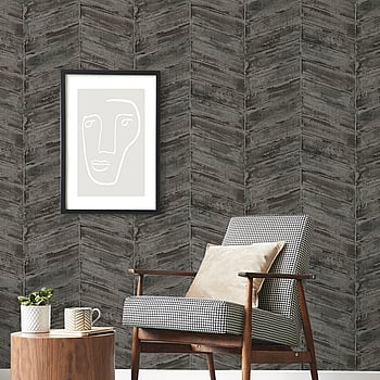 Galerie Wallcoverings Product Code G67776 - Ambiance Wallpaper Collection - Charcoal Silver Colours -  