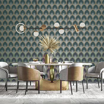 Galerie Wallcoverings Product Code G68085 - Special FX 2 Wallpaper Collection - Silver, Turquoise, Gold Colours -  