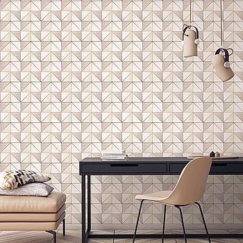 Galerie Wallcoverings Product Code GX37629 - Geometrix Wallpaper Collection - Cream Rose Gold Colours -  
