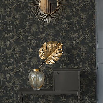 Galerie Wallcoverings Product Code HV41023 - Havana Wallpaper Collection - Metallic Black Colours -  