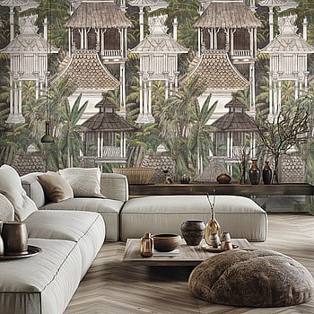 Galerie Wallcoverings Product Code HZ62080M - Horizon Wallpaper Collection - Brown Cream Green Colours -  