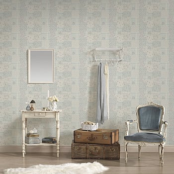 Galerie Wallcoverings Product Code MC61044 - Maison Charme Wallpaper Collection - Blue, Grey, White Colours -  